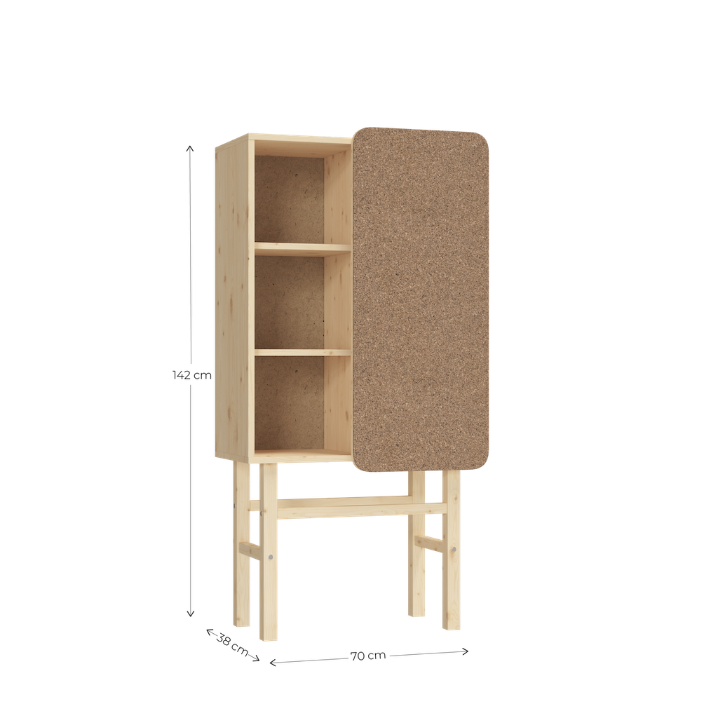 Slide kaappi ja ilmoitustaulun mitat.