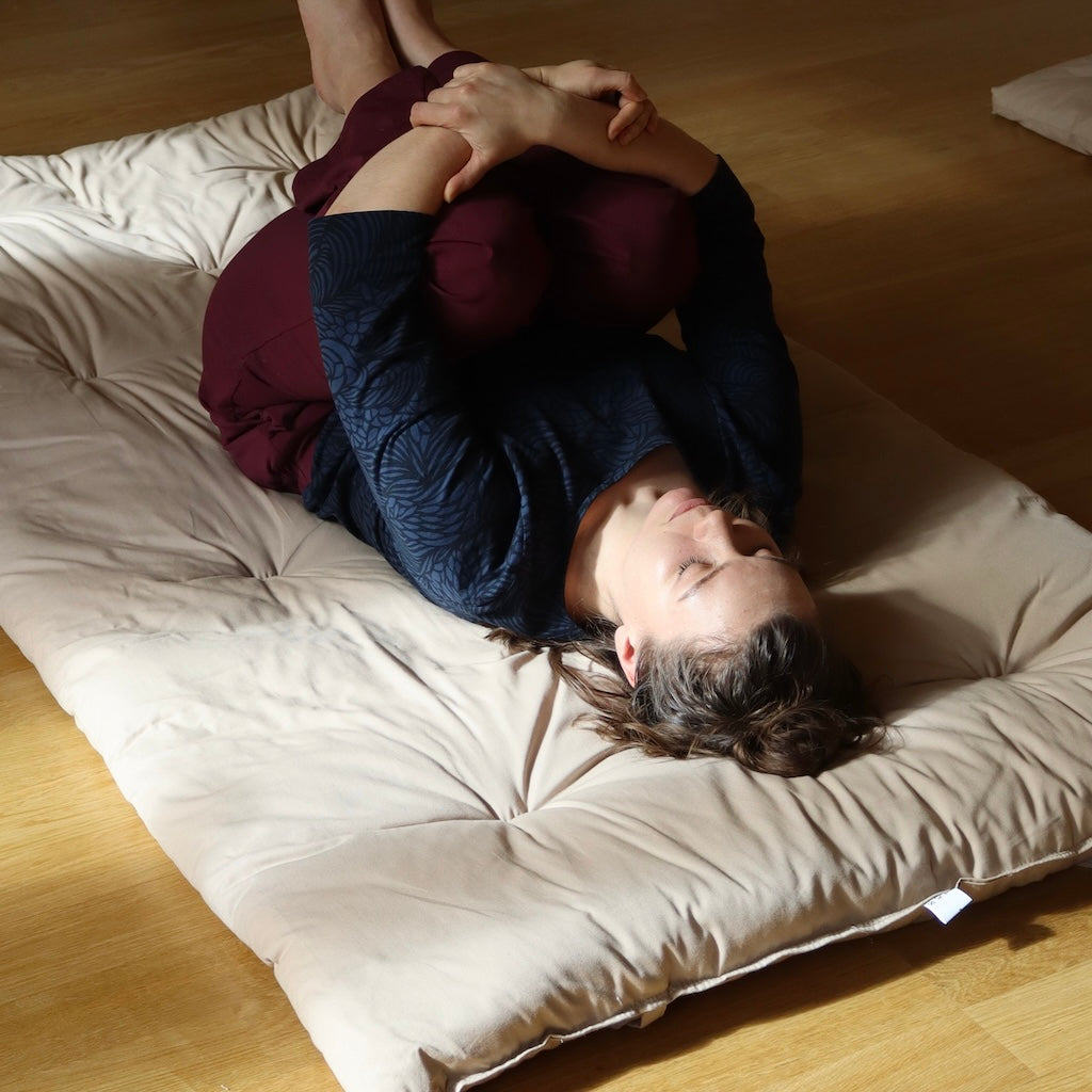 Joogafuton 100x200cm, kangas luonnonvalkoinen.