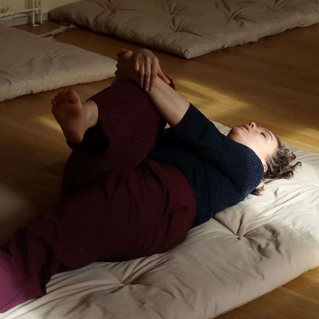 Joogafuton 100x200cm, kangas luonnonvalkoinen.