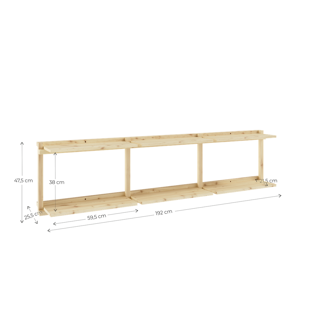 Groove wide hyllyn mitat.