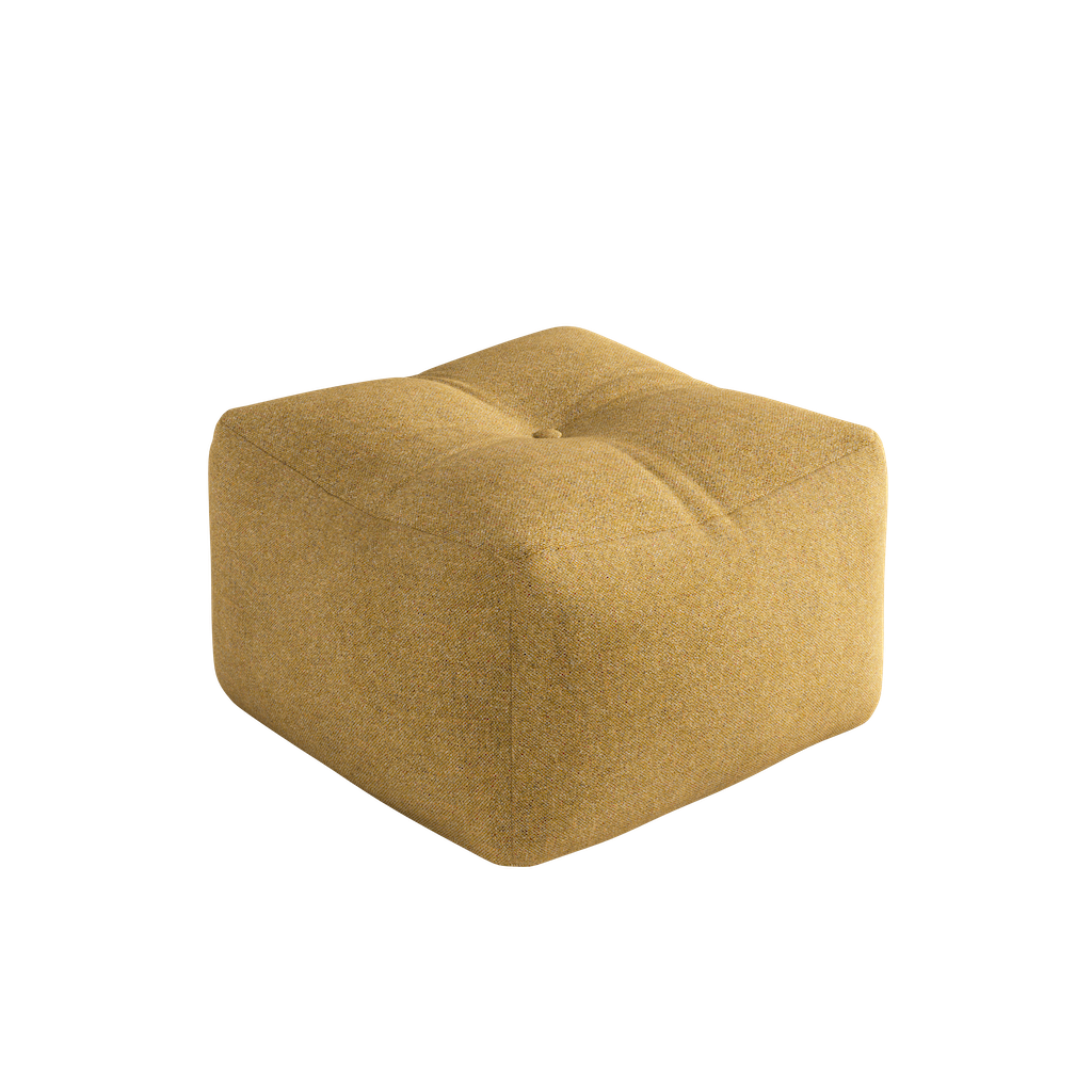 Buddy Pouf rahi Textured Weave kankaalla, väri Golden Ochre.