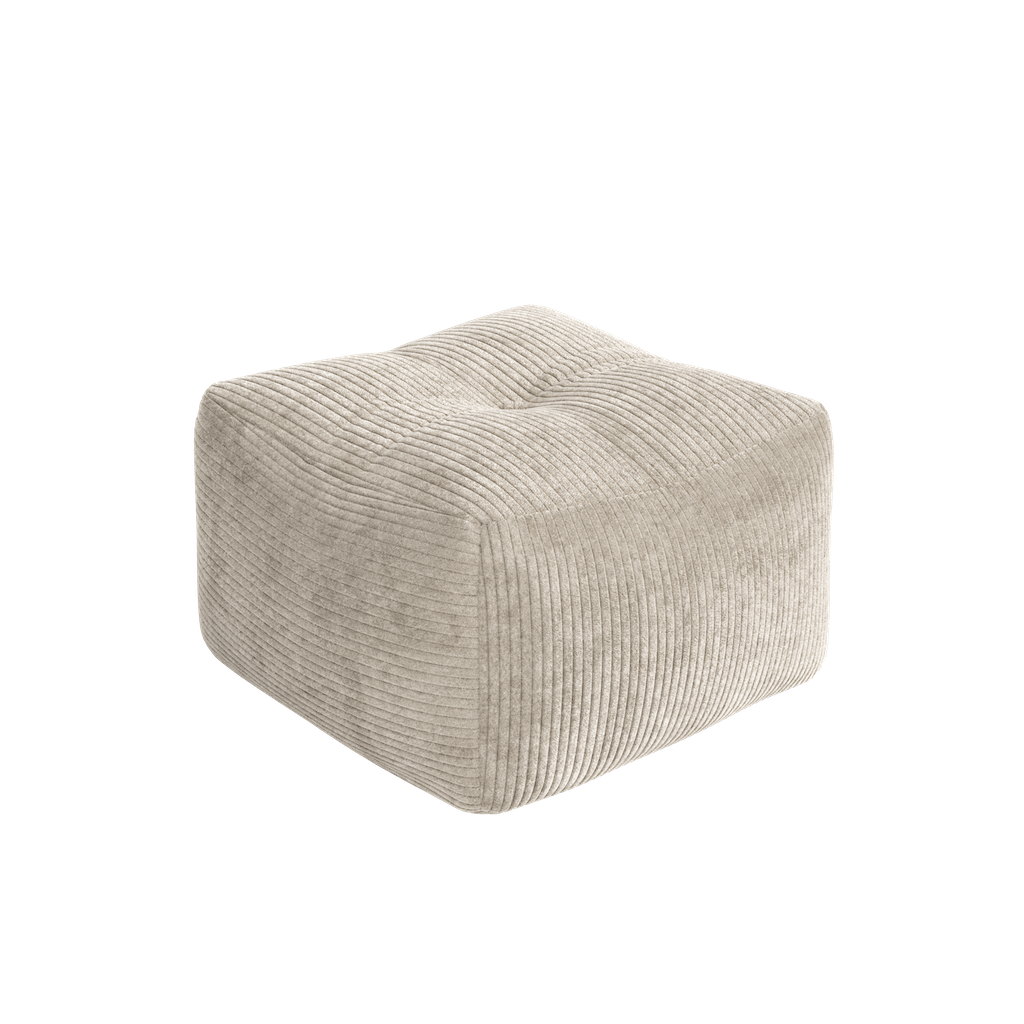 Buddy Pouf rahi Mega Corduroy samettikankaalla, väri Soft Cream.