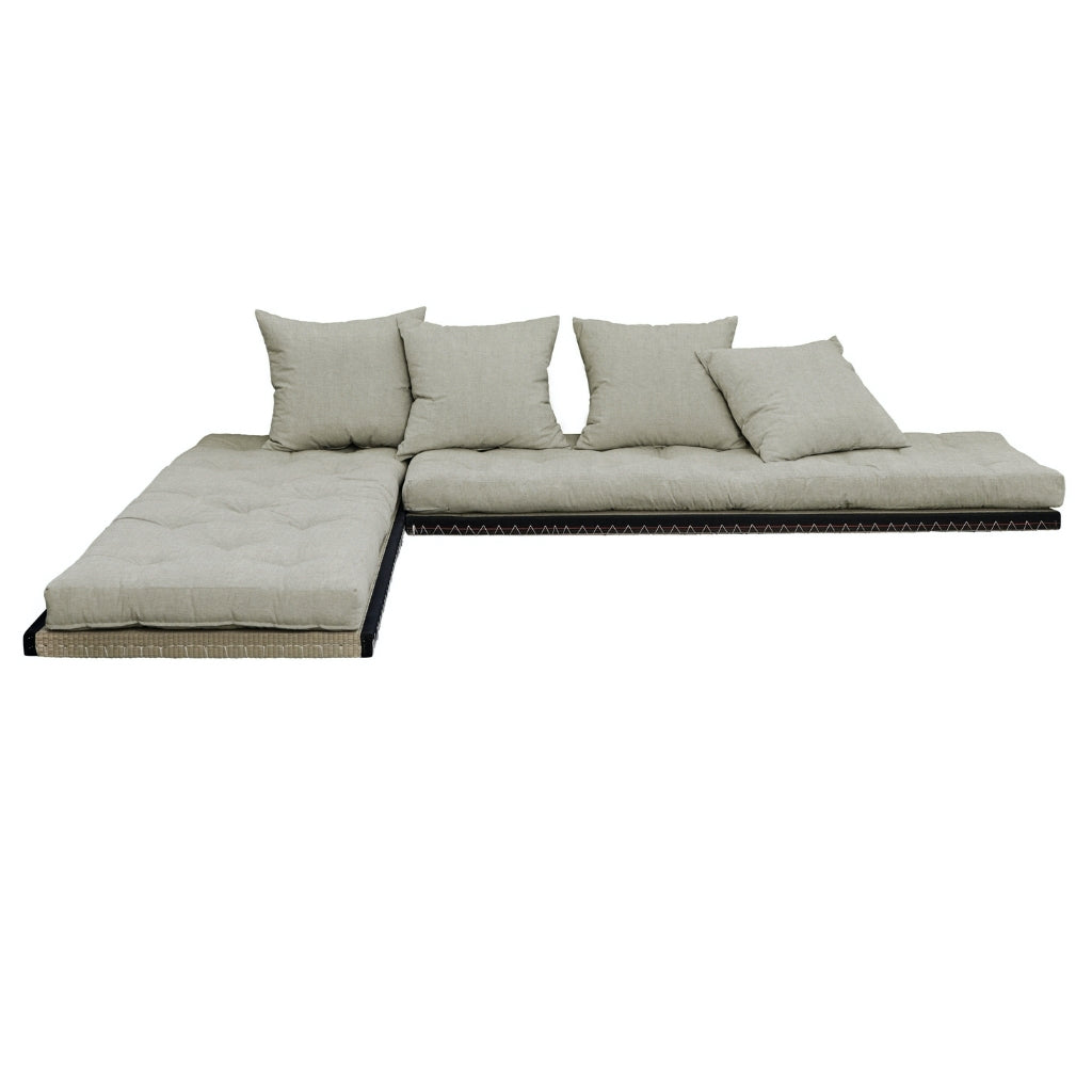 Chico vuodesohvan futonpatja, kangas Linen. Kuvassa myös tatamit. (Hinta sisältää vain yhden futonpatjan ja kaksi tyynyä.)