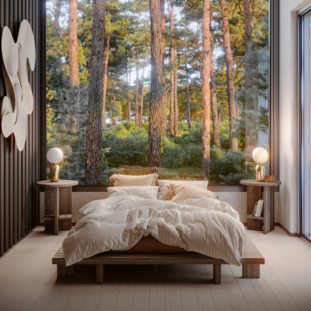 Japan sänkyrunko ruskea.