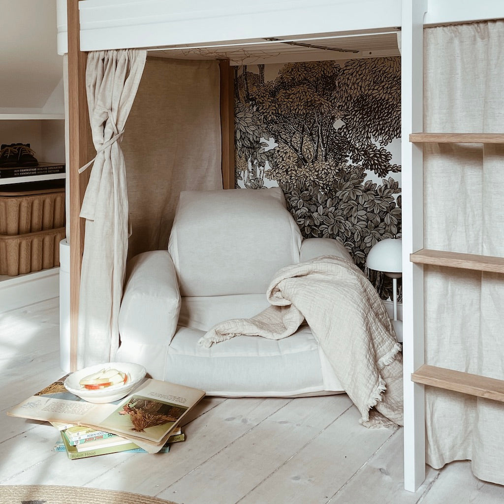 Mini Hippo vuodetuoli, kangas Natural.