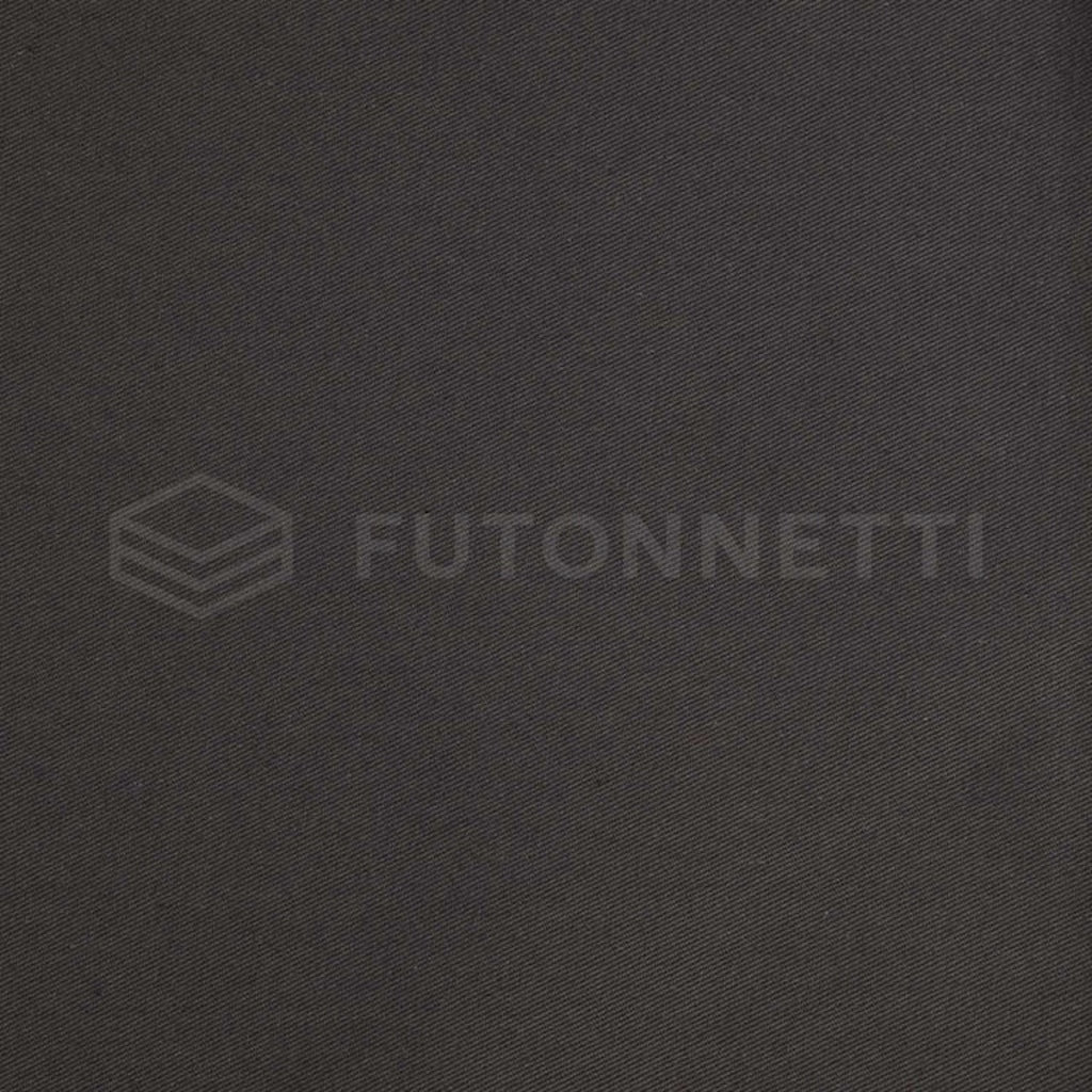 Tummanharmaa kangas.