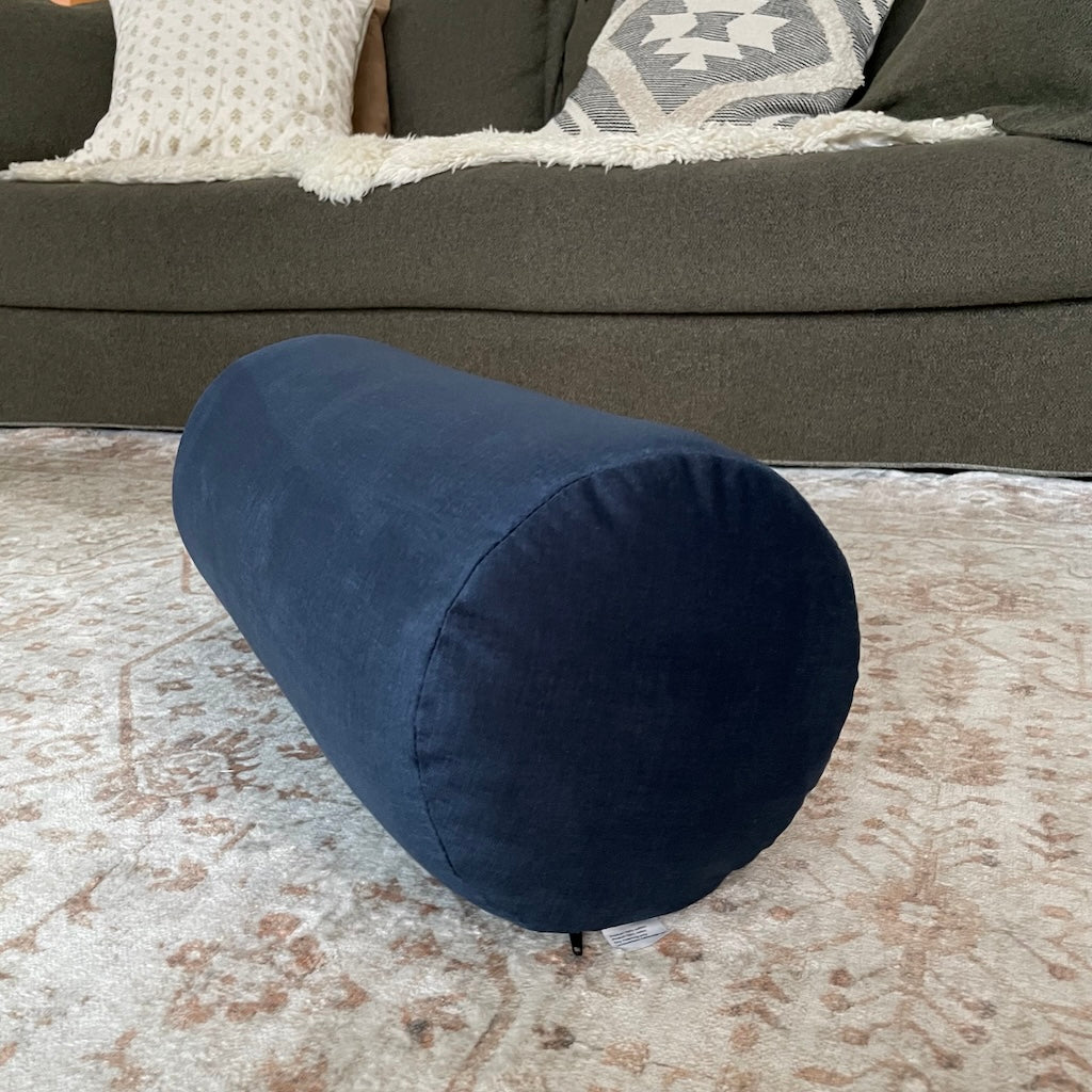 Bolster, kangas Fancy Tummansininen.