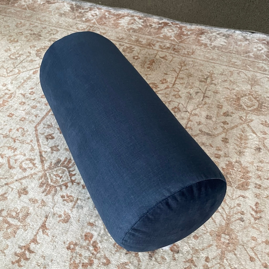 Bolster, kangas Fancy Tummansininen.