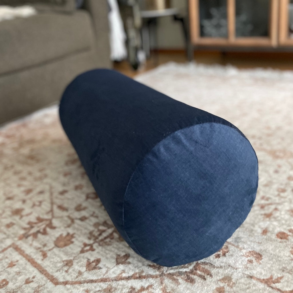 Bolster, kangas Fancy Tummansininen.