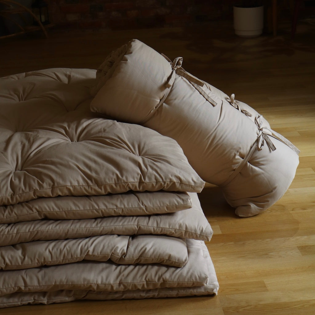 Joogafuton 100x200cm, kangas luonnonvalkoinen.