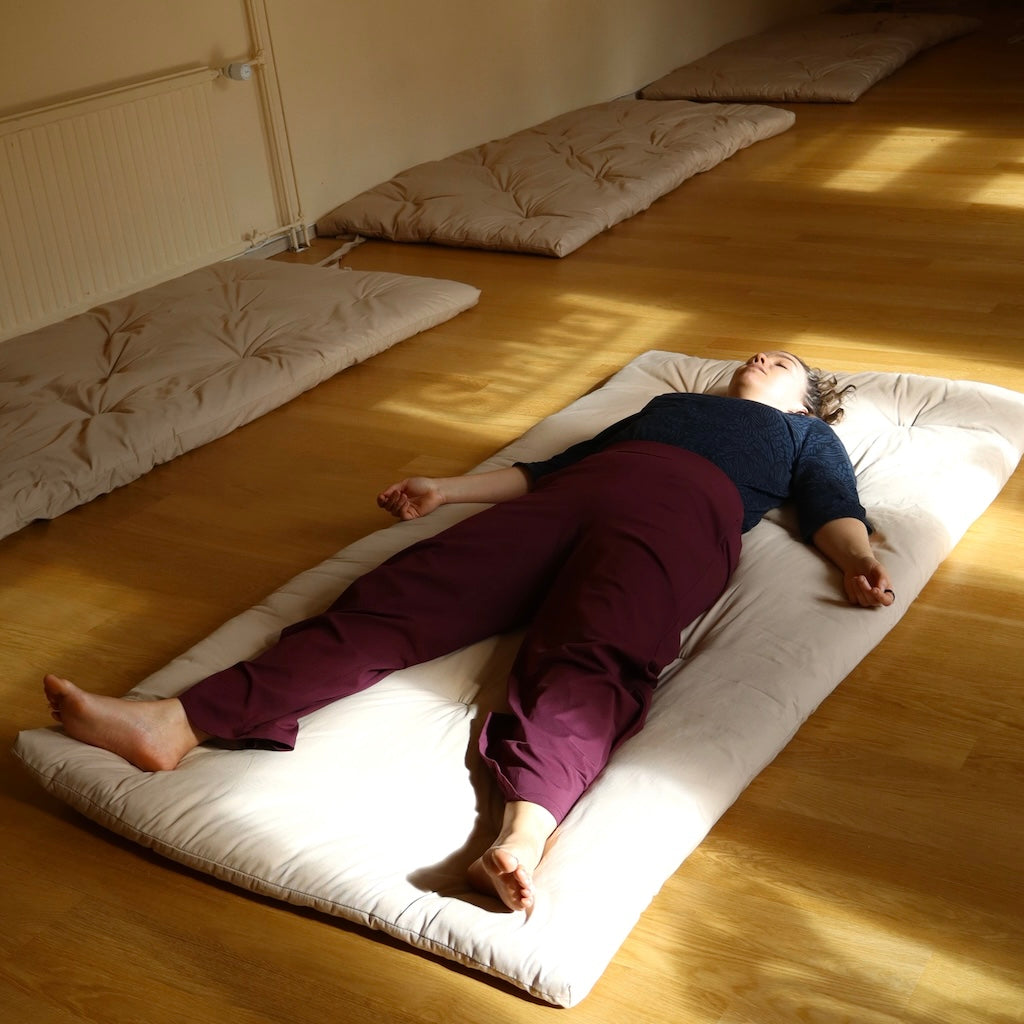 Joogafuton 100x200cm, kangas luonnonvalkoinen.