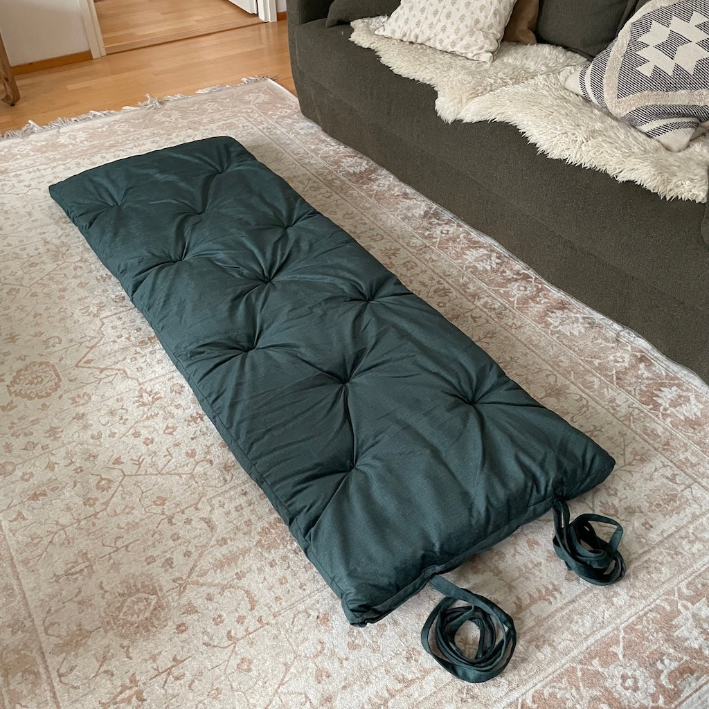 Roll futon, kangas Fancy Tumma Sinivihreä.