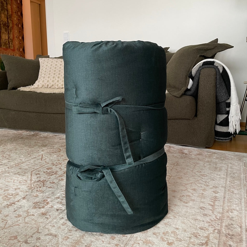 Roll futon, kangas Tumma Sinivihreä.