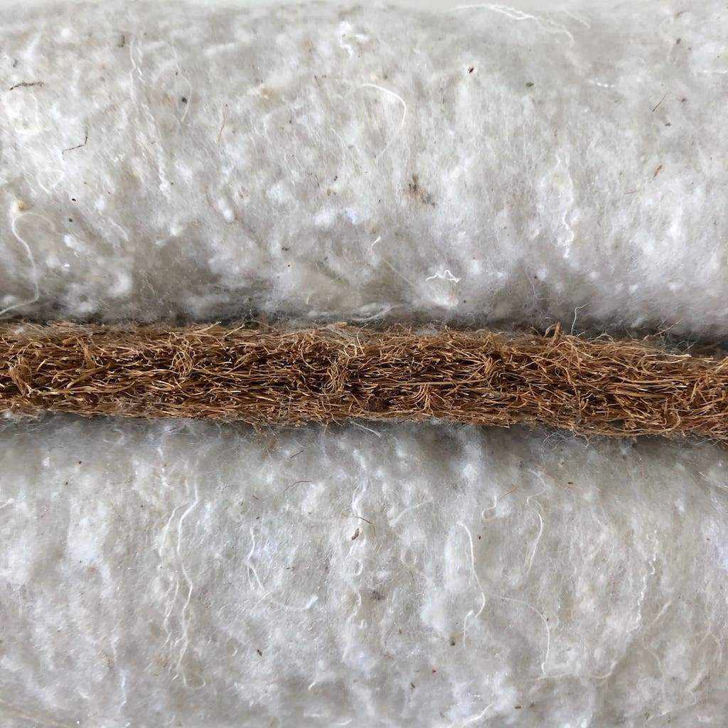 Low Cocos futonpatja, läpileikkaus.