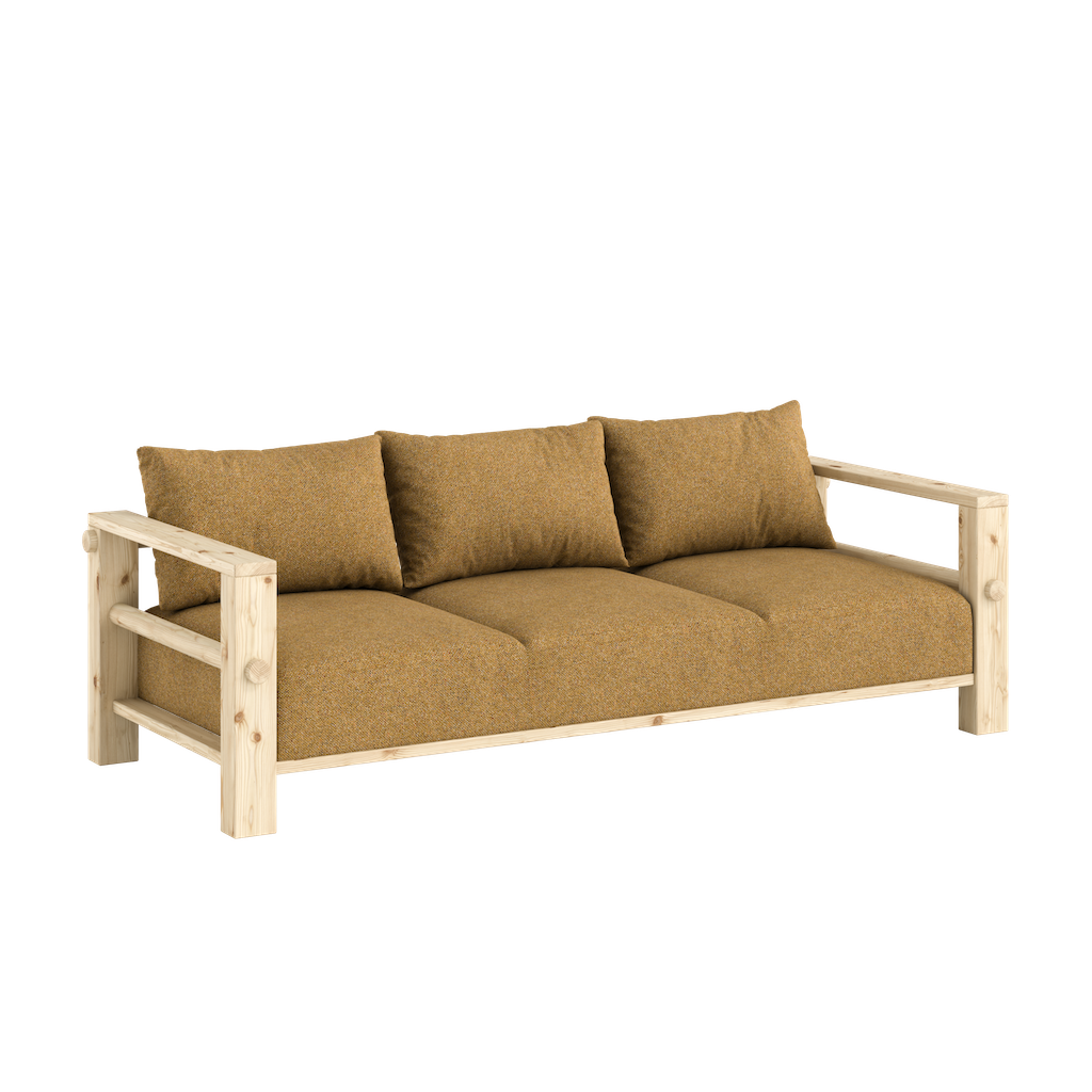 Bare vuodesohva, runko käsittelemätön, kangas Golden Ochre.