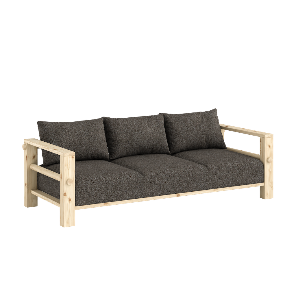 Bare vuodesohva, runko käsittelemätön, kangas Mellow Brown.