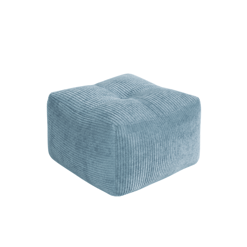 Buddy Pouf rahi Mega Corduroy samettikankaalla, väri Hazy Blue.
