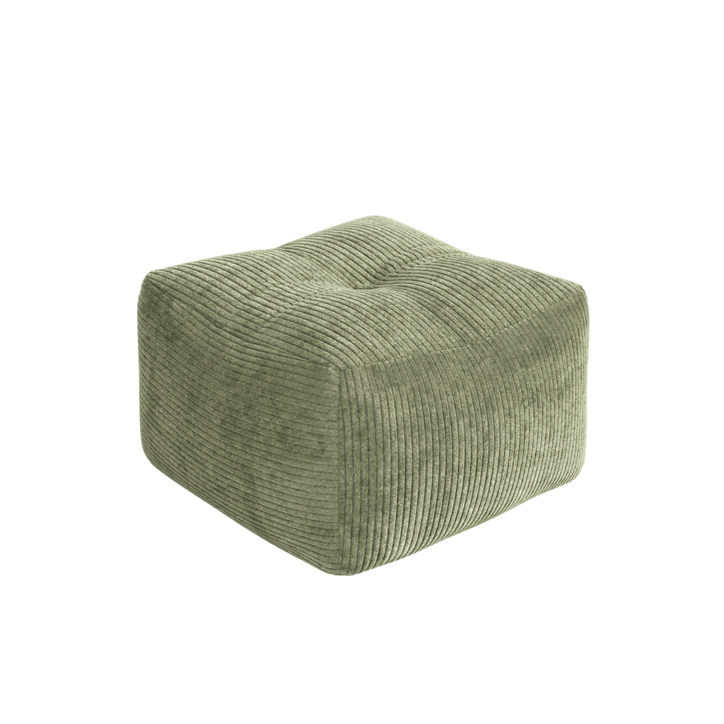 Buddy Pouf rahi Mega Corduroy samettikankaalla, väri Khaki Green.
