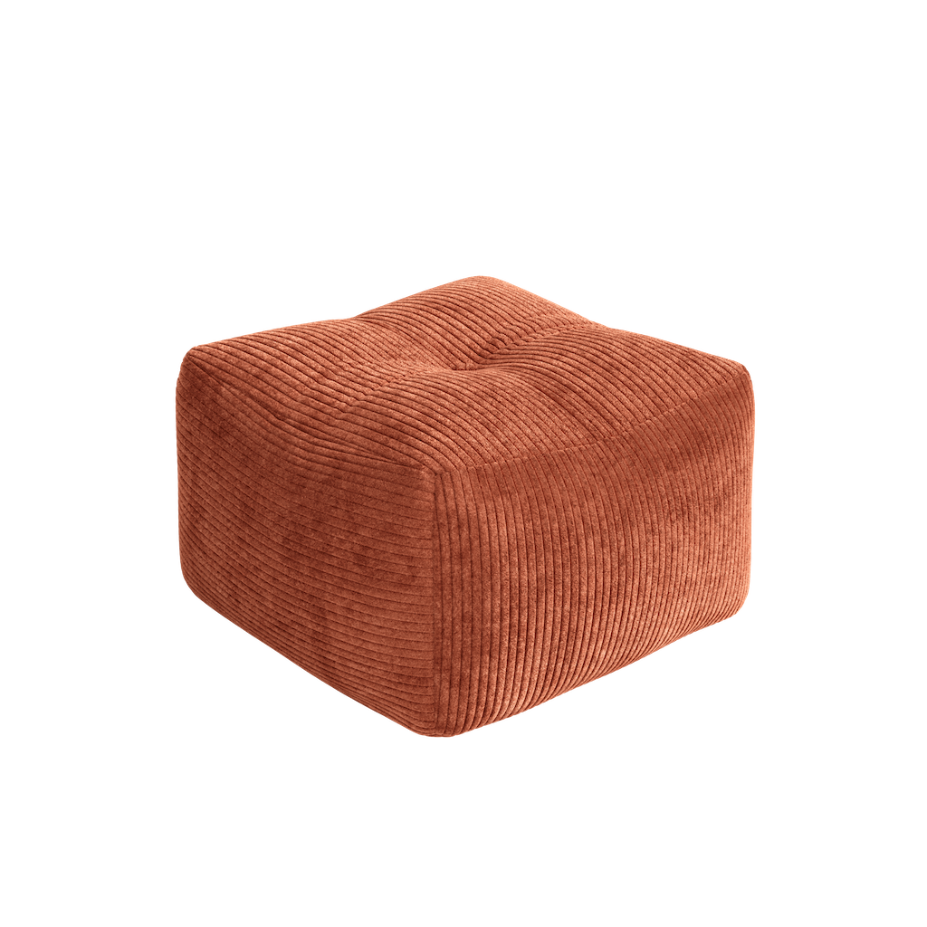 Buddy Pouf rahi Mega Corduroy samettikankaalla, väri Retro Orange.