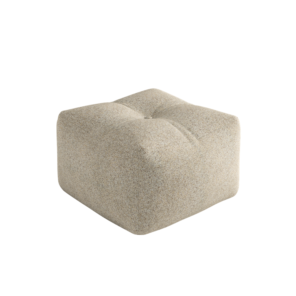 Buddy Pouf rahi Textured Weave kankaalla, väri Warm Sand.