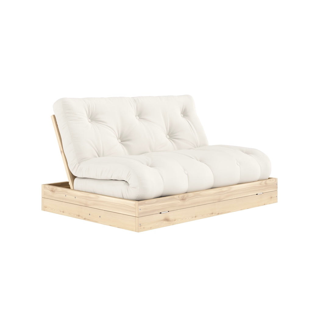 Flip vuodesohva, kangas luonnonvalkoinen.