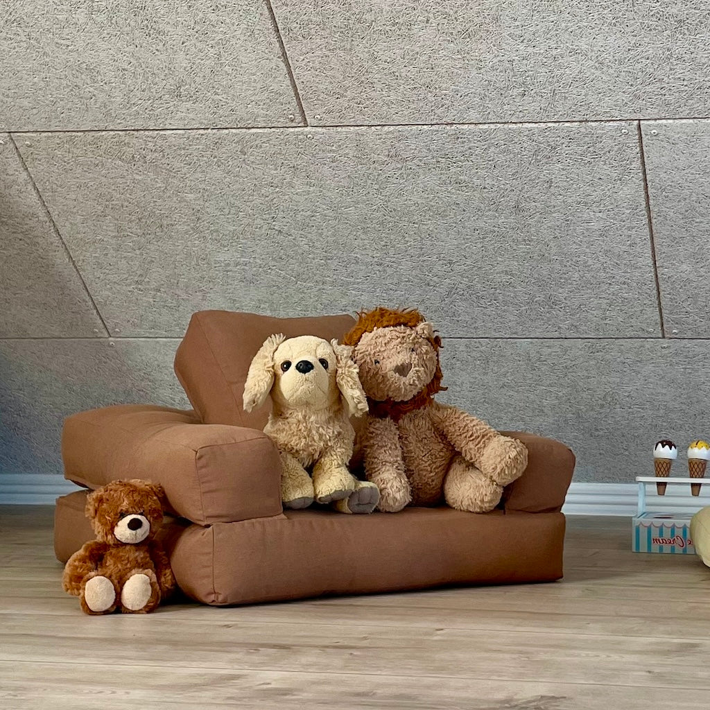 Mini Cube vuodetuoli, kangas Mocca.