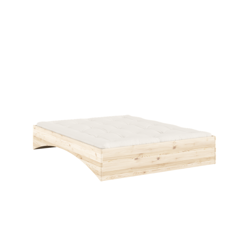 Orbit sänkyrunko, käsittelemätön. Kuvassa myös futonpatja.