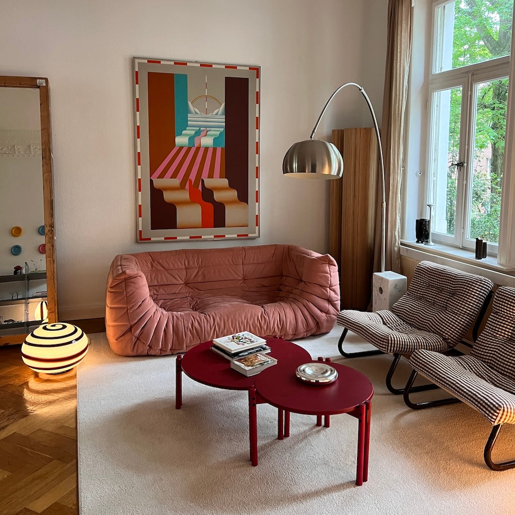 Sticks pöytä, korkea ja matala, väri Poppy Red.