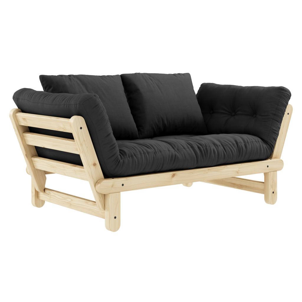 Beat vuodesohva, runko luonnonvärinen, kangas Dark Grey.