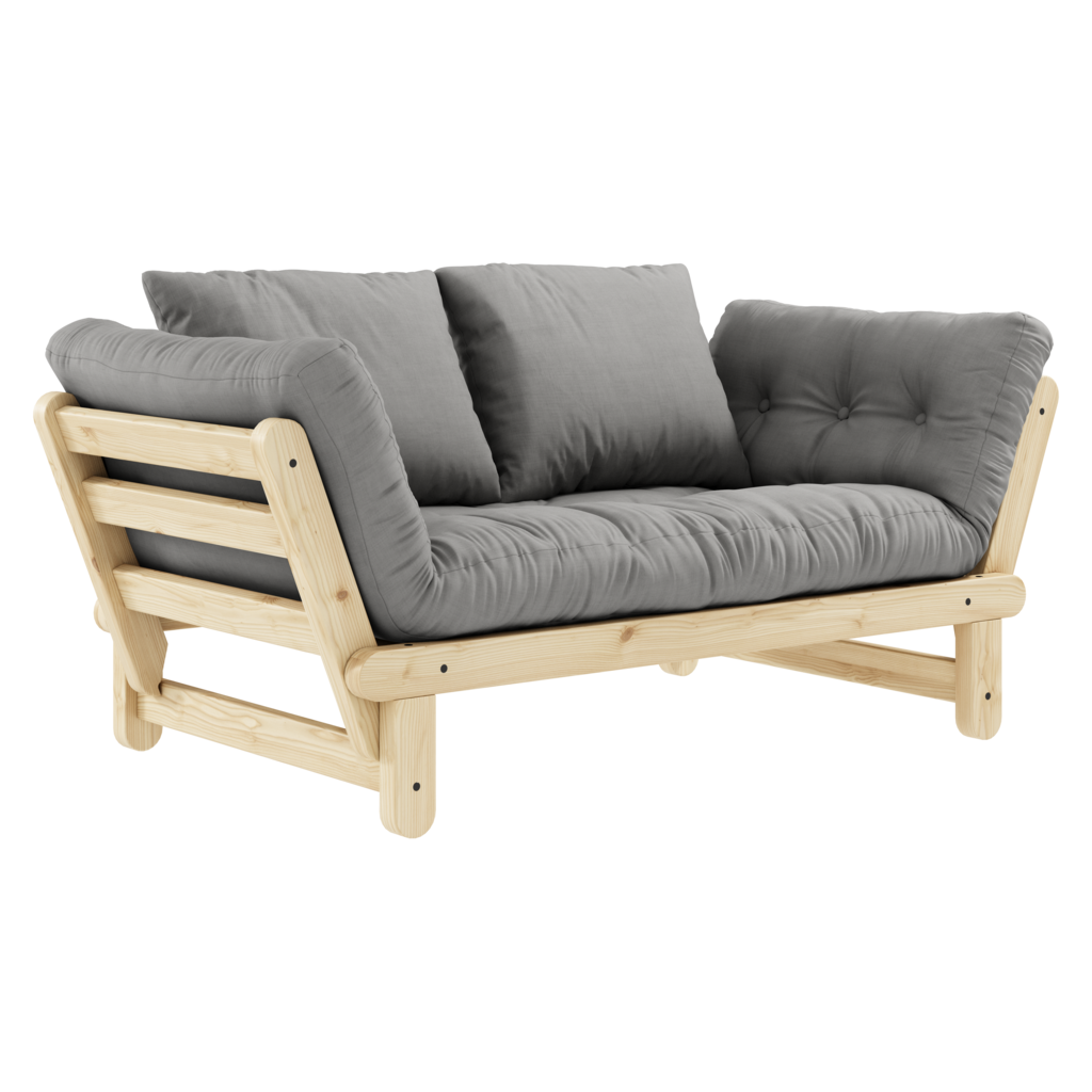 Beat vuodesohva, runko luonnonvärinen, kangas Grey.