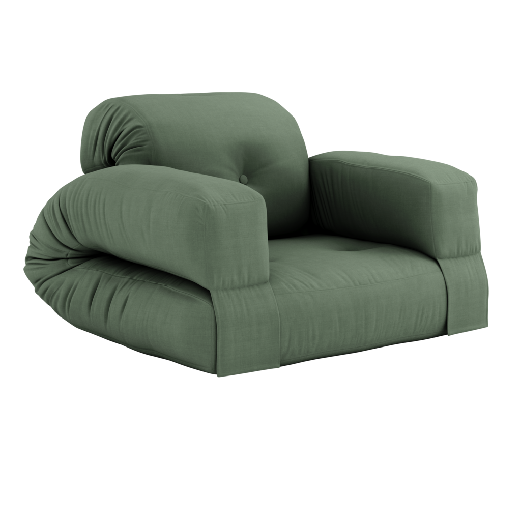 Hippo vuodetuoli, kangas Olive Green.