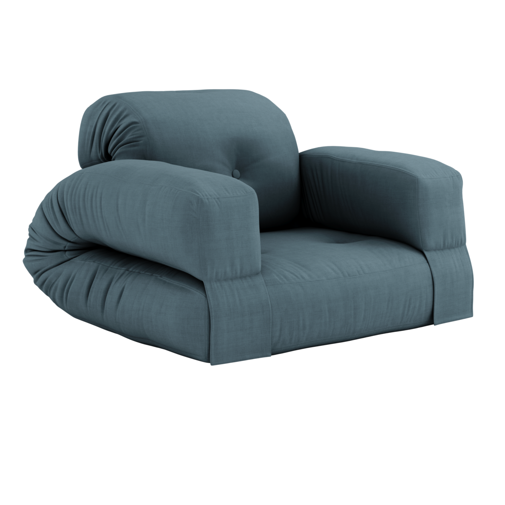 Hippo vuodetuoli, kangas Petrol Blue.