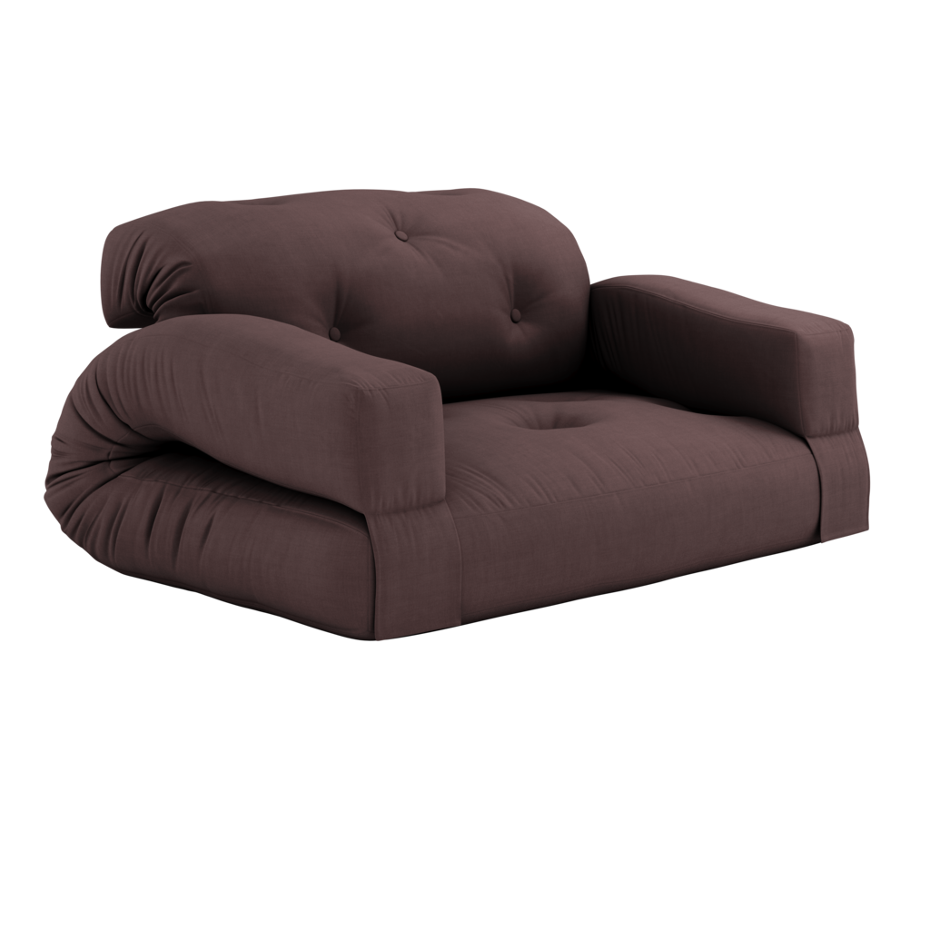 Hippo vuodesohva, kangas Brown.
