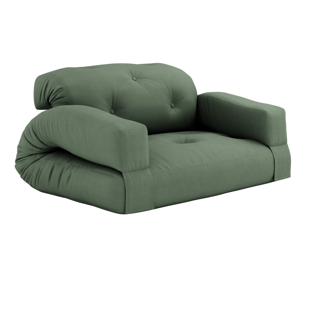 Hippo vuodesohva, kangas Olive Green.