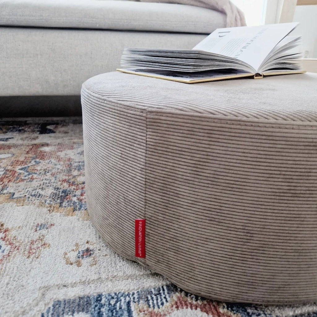 Pauke tuoli/rahi/pöytä ø50x20, kangas Cordufine Beige.