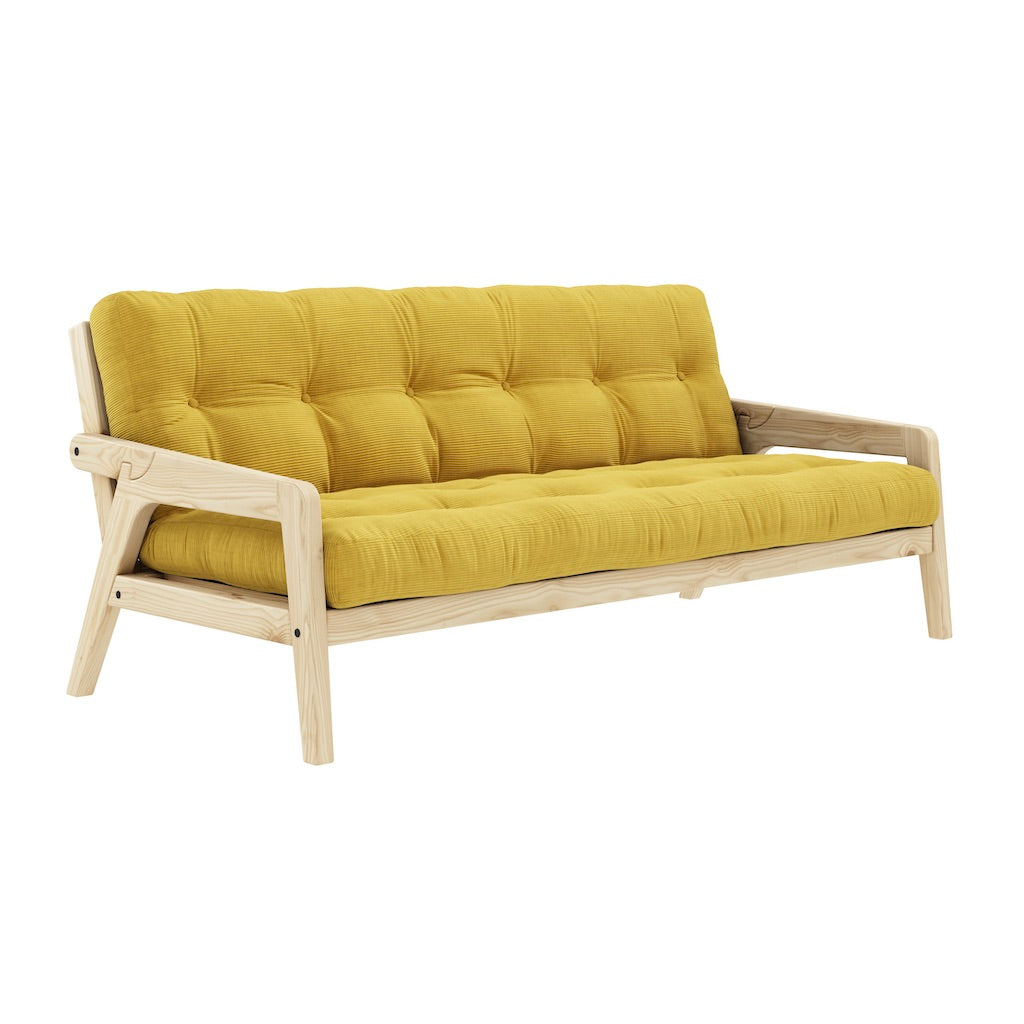 Grab vuodesohva, runko luonnonvärilakattu, patja Honey.