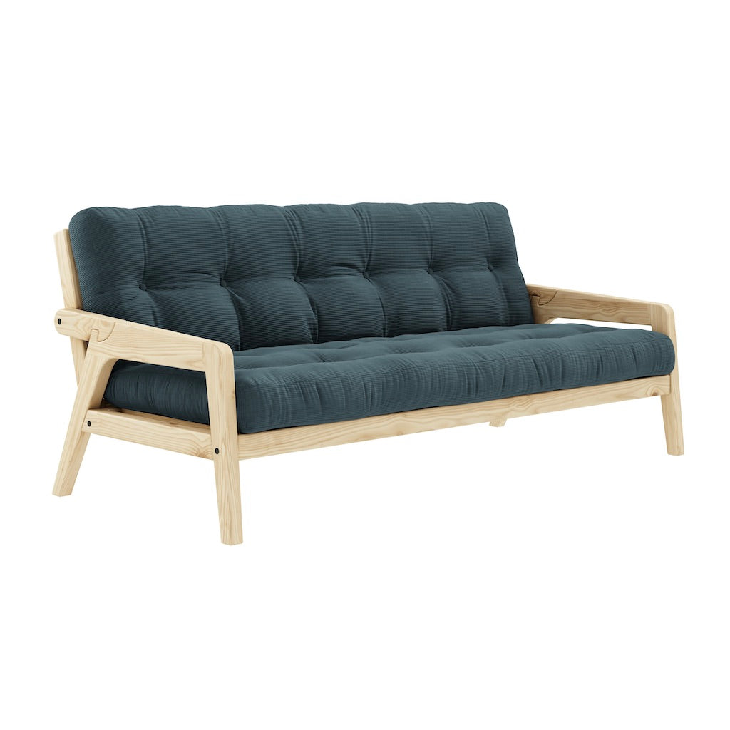 Grab vuodesohva, runko luonnonvärilakattu, patja Pale Blue.