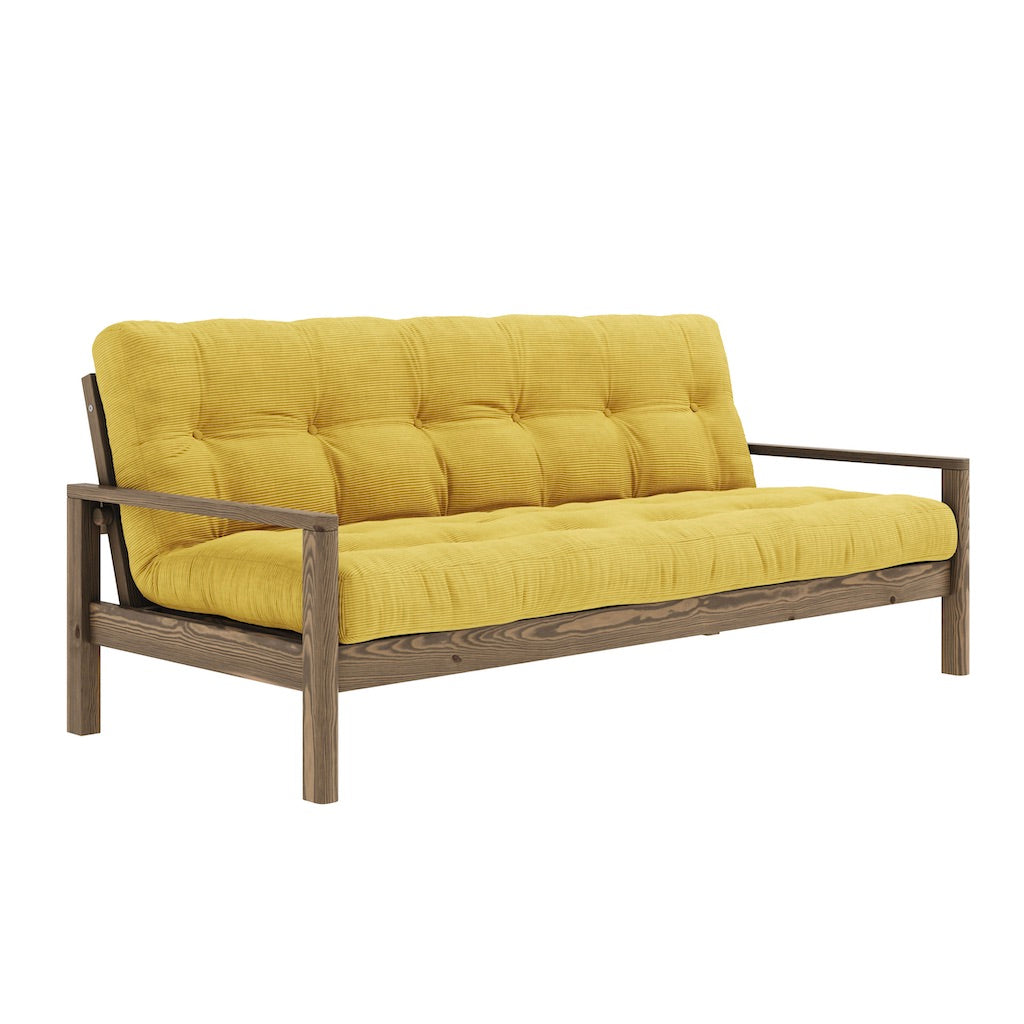 Knob vuodesohva, runko ruskea, kangas Honey.