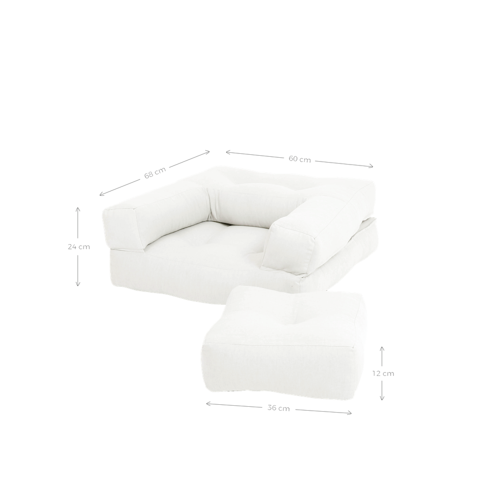 Mini Cube vuodetuolin mitat.