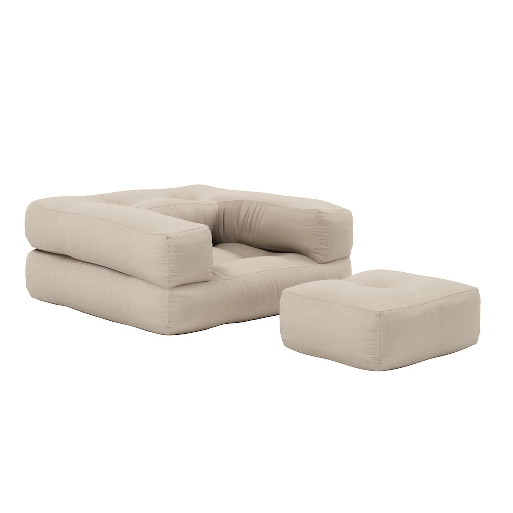 Mini Cube vuodetuoli, kangas Beige.