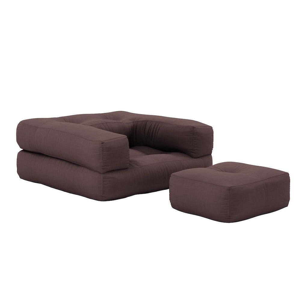 Mini Cube vuodetuoli, kangas Brown.