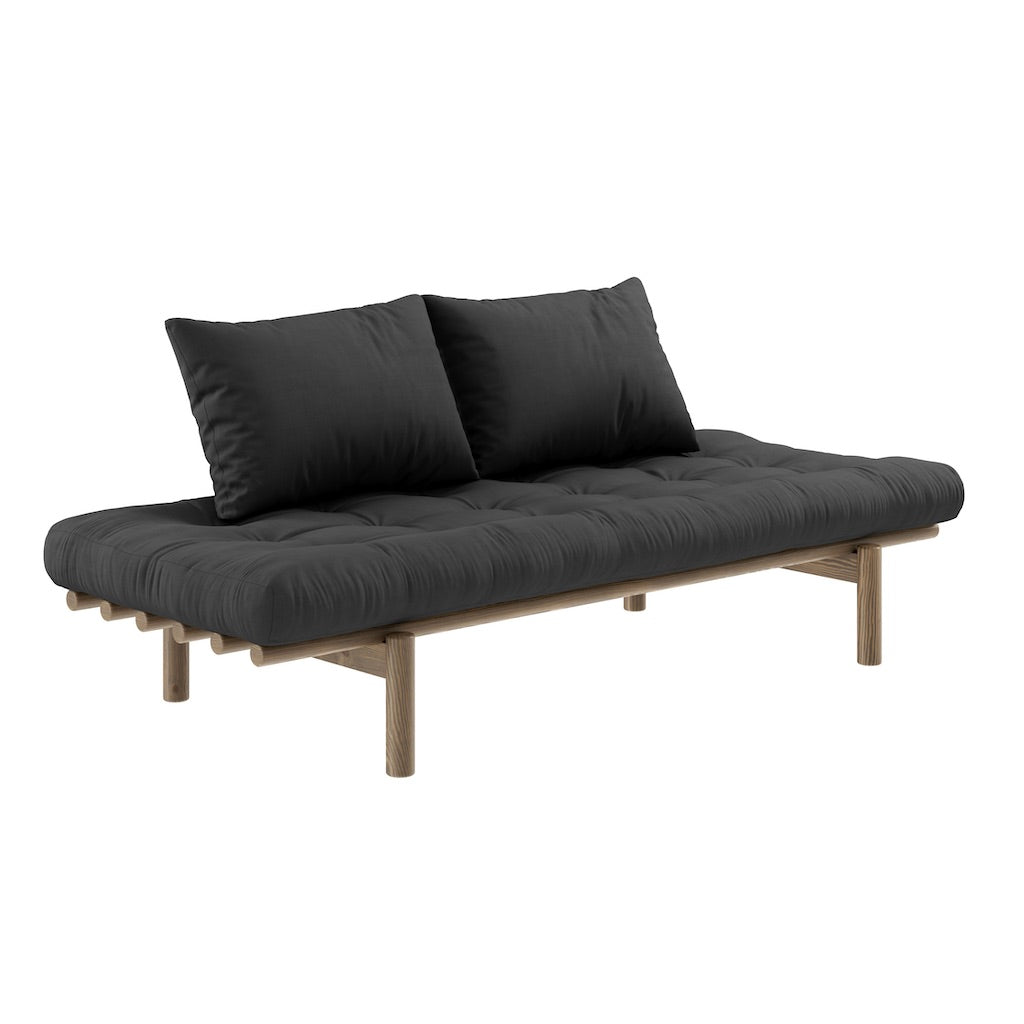 Pace Daybed, runko ruskea, kangas Dark Grey.