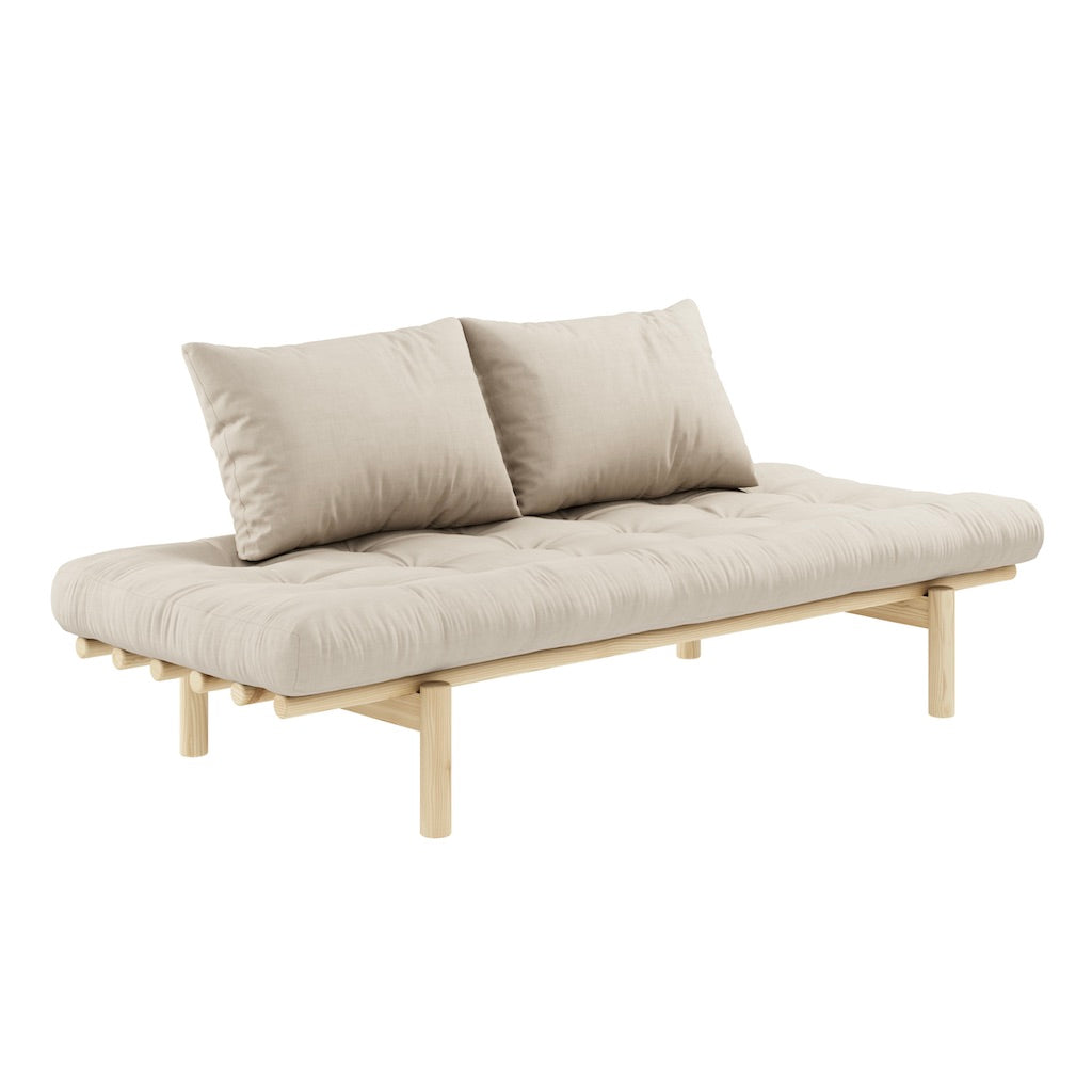 Pace Daybed vuodesohva, runko luonnonvärinen, kangas Beige.