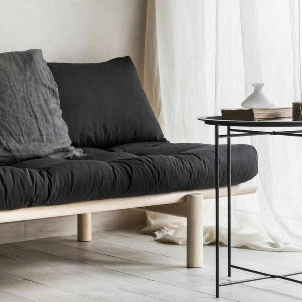 Pace Daybed vuodesohva, runko luonnonvärinen, kangas Dark Grey.